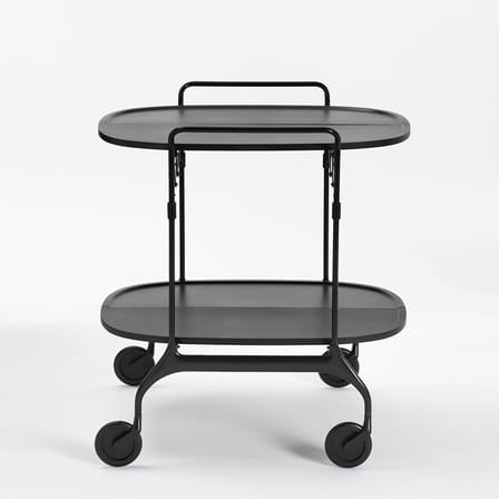 Desserte Gastone plastique noir / Pliable - 68 x 62 cm / Version mate - Kartell