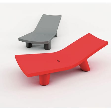 Low Lita Lounge Fixed deckchair plastic material white - Slide