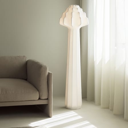 Phantom LED Floor lamp textile white / H 156 cm - Cocoon resin - Normann Copenhagen