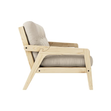 Schlafcouch Grab holz beige / L 204 cm - 3-Sitzer - KARUP