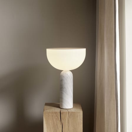 Lampe de table Kizu Large marbre blanc / Base marbre - H 45 cm - NEW WORKS