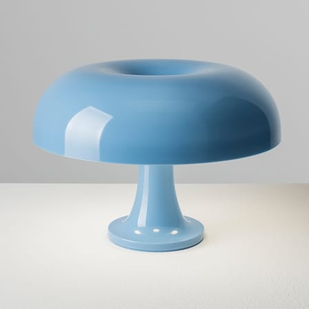 Lampe de table Nessino plastique bleu / Ø 32 x H 23 cm - Réédition 1960s - Artemide
