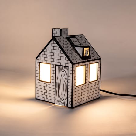 Lampe de table On-Off papier blanc / Carton recyclé - 16x16xH25 cm TOMAS SCHATS - Seletti