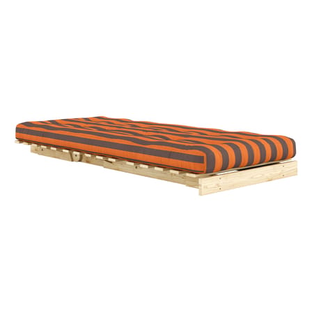 Fauteuil convertible Roots tissu orange / Dormeuse & lit d'appoint - 3 positions / Structure pin clair - KARUP