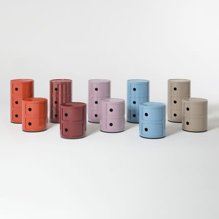 Rangement Componibili plastique violet / 2 tiroirs - H 40 cm - Anna Castelli Ferrieri, 1968 - Kartell