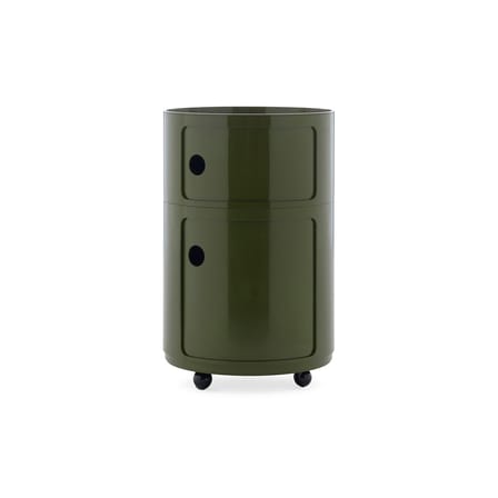 Rangement Componibili New Big plastique vert / 2 tiroirs - Ø 42 x H 61,5 cm - Kartell