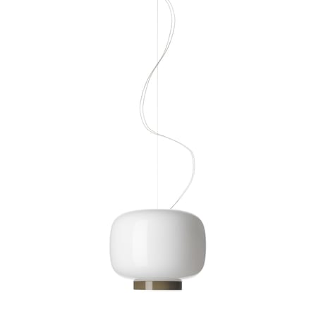 Suspension Chouchin Reverse n°3 verre blanc gris / Ø 30 cm x H 25 cm - Foscarini