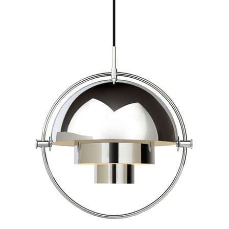 Suspension Multi-Lite Large argent métal / Ø 36 cm - Modulable & orientable / Réédition 1972 - Gubi