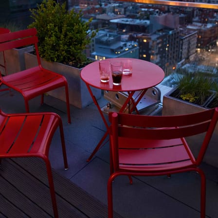 Table pliante Bistro métal vert / Ø 60 cm - Acier / 2 personnes - Fermob
