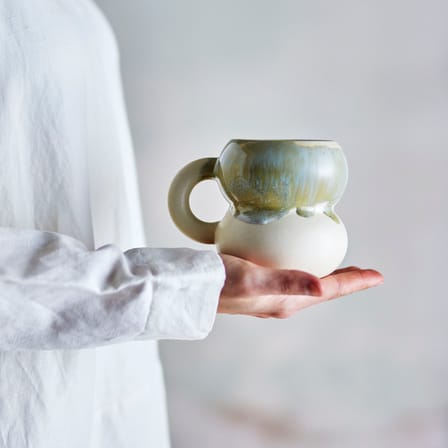 Set de 4 tasses Luna céramique bleu/ 400 ml - Bloomingville