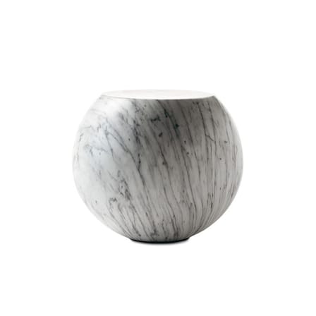 Tavolino d'appoggio Bong materiale plastico corian bianco grigio / Giulio Cappellini, 2004 - Ø 48 x H 40 cm - Fibra di vetro & résine - Cappellini