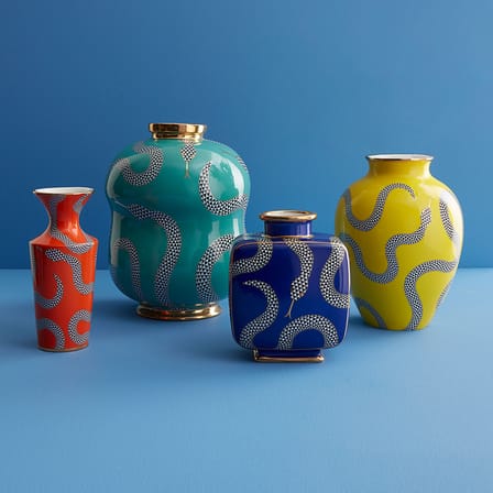 Vase Eden Cinched céramique vert / Ø 24 x H 33 cm - Jonathan Adler