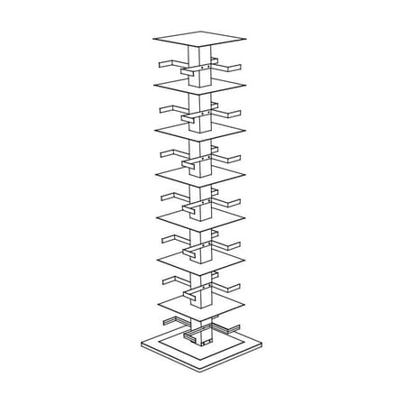 Bibliothèque rotative Ptolomeo métal noir H 197 cm / 4 faces - Livres vertical - Opinion Ciatti