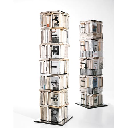 Bibliothèque rotative Ptolomeo métal noir H 197 cm / 4 faces - Livres vertical - Opinion Ciatti