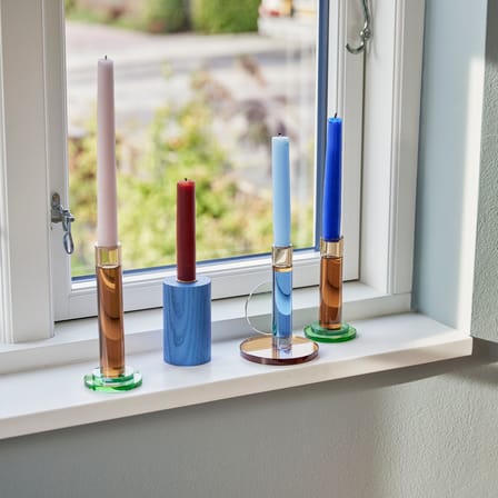 Bougeoir Astro verre bleu - HÜBSCH