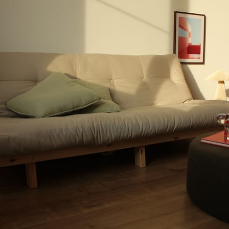 Canapé convertible Lean blanc & pin / L 200 cm - KARUP DESIGN