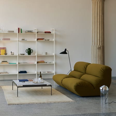 Canapé 2 places Hi Lo - Configuration A tissu vert / L 220 cm - Modulable - &tradition