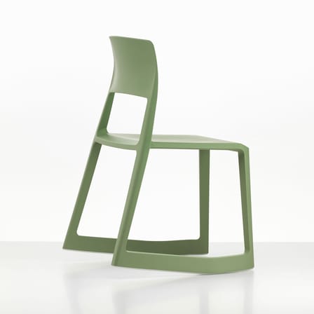 Chaise empilable Tip Ton RE vert / Plastique recyclé - Inclinable & ergonomique - Vitra