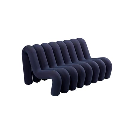 Divano destro Extra Bold Sofa tessuto blu / 2 posti - L 148 cm (8 tubi) - Moustache