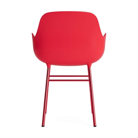 Fauteuil Form plastique rouge / Pieds métal - Normann Copenhagen