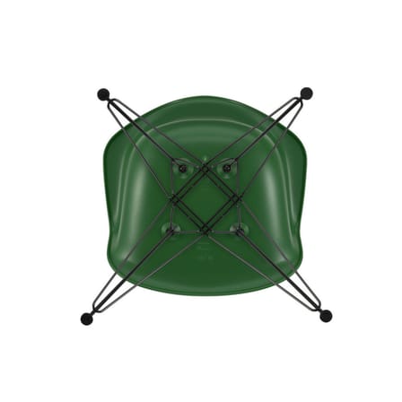 Fauteuil RE DAR - Eames Plastic Armchair plastique vert / (1950) - Pieds noirs / Recyclé - Vitra