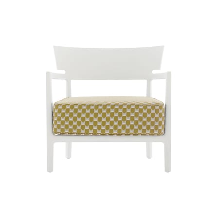 Fauteuil rembourré Cara OUTDOOR x Liberty tissu jaune - Kartell