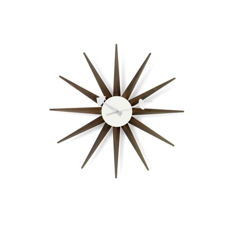 Horloge Sunburst Clock bois naturel / By George Nelson, 1948-1960 / Ø 47 cm - Vitra