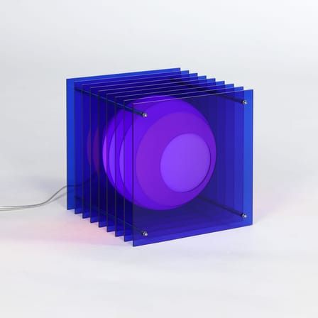 Lampe de table Lop Big Square plastique bleu / Lauréat Archiproducts Design Award - BANG