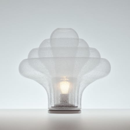 Lampe de table Lotus verre transparent / Réédition 1969 - Gubi