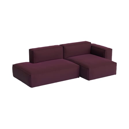 Divano d'angolo Mags Soft Low Armrest n°3 tessuto rosso / 2,5 posti - L 256,5 cm / Bracciolo a destra - Hay