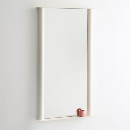 Miroir mural Pipeline Large métal blanc / L 66 x H 117,5 cm - raawii