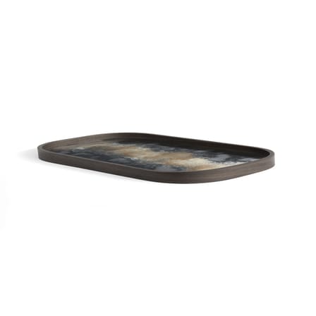 Plateau Organic verre noir / 53 x 31 cm - Peint main - Ethnicraft