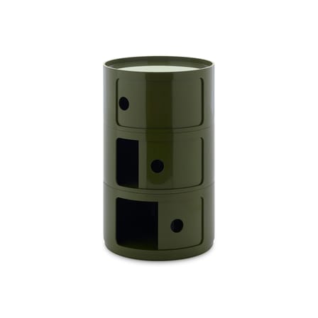 Portaoggetti Componibili New Big materiale plastico verde / Cassetto a 3 cassetti - Ø 42 x H 69,5 cm - Kartell