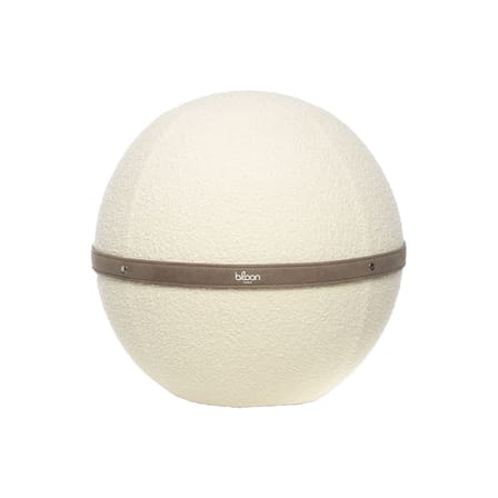 Pouf Bouclette Regular blanc / Ergonomique - Ø 55 cm / Laine bouclette - BLOON PARIS