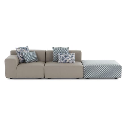 Pouf d'extérieur Plastics OUTDOOR x Liberty tissu bleu / 88 x 88 x H 30 cm - Kartell