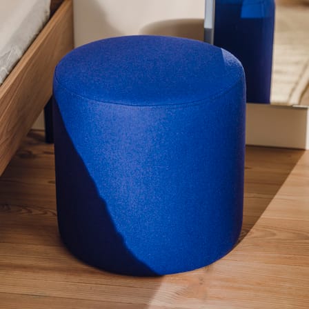 Pouf Folk Grand tessuto blu / Ø 40 x H 40 cm - NOO.MA