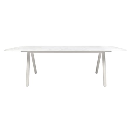rechteckiger Tisch Kodo keramik weiß / 280 x 106 cm - Keramik mit Terrazzo-Optik - Vincent Sheppard