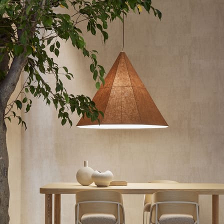 Sospensione Tipi tessuto marrone / Ø 120 cm - Lino cucito a mano - Wiener GTV Design