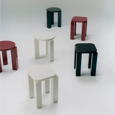 Tabouret Atlas bois noir / Rond - NEW WORKS
