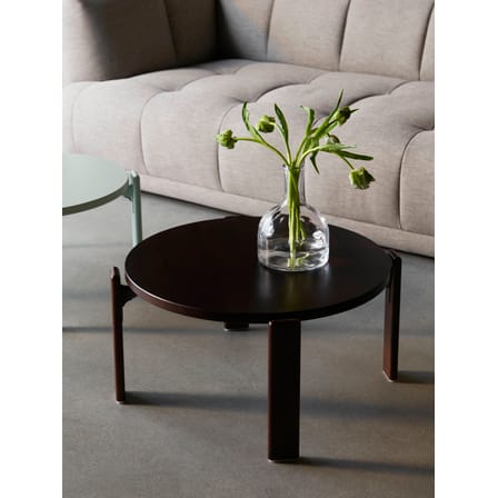 Tavolino Rey marrone legno naturale / By Bruno Rey x Dietiker, 1971 - Ø 66,5 x H 32 cm - Hay