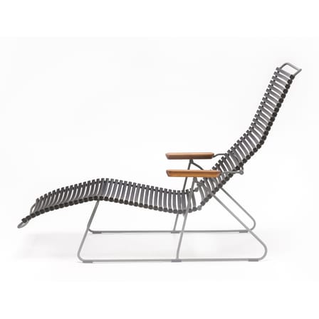 Transat inclinable Click Sunlounger plastique vert / 7 positions - Houe