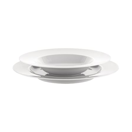 Set 4 assiettes creuses La Bella Tavola -  céramique blanc / Ettore Sottsass - Alessi