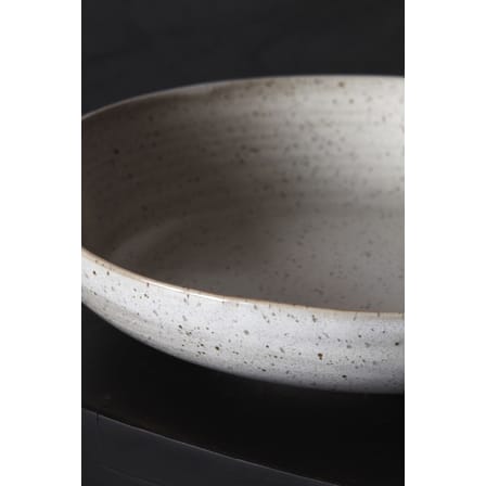 Assiette creuse Pion céramique blanc gris / Ø 19 cm - moucheté - House Doctor