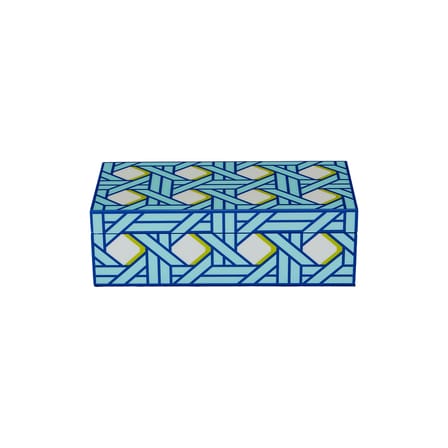 Boîte Basketweave Small bois bleu / 20 x 10 cm x H 6 cm - Jonathan Adler