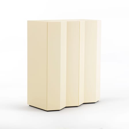 Armoire Z24 726 bois jaune / L 101 x H 120 x P 53 cm - Façade en zigzag - Zanotta