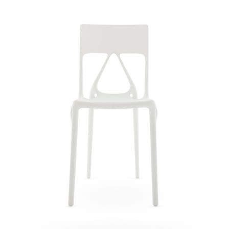 Chaise empilable A.I. Lite plastique blanc / Conçu par intelligence artificielle - Recyclé - Kartell