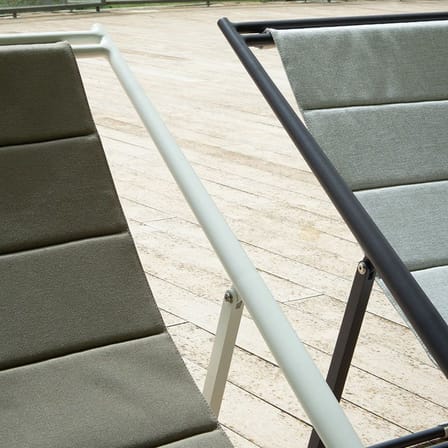 Chaise longue pliable inclinable Luce tissu gris / Légèrement rembourré - Unopiu