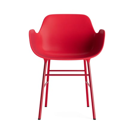 Fauteuil Form plastique rouge / Pieds métal - Normann Copenhagen