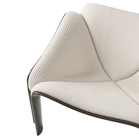 Fauteuil rembourré F300 tissu blanc / Pierre Paulin, réédition 1966 - Gubi