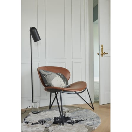 Fauteuil rembourré Semper cuir marron beige - AYTM